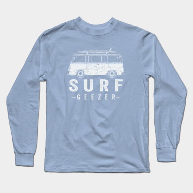 SURF GEEZER LT GRAY Long Sleeve T-Shirt by GrayBuffalo